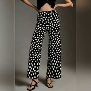 Anthropologie Black and White Wide Leg Pants